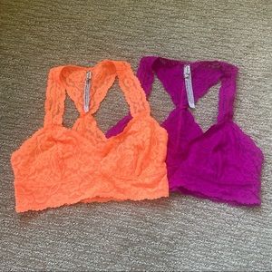 Lot of 2 - NWOT intimately Free People lace bralettes